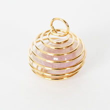 Load image into Gallery viewer, Gold Cage Pendants with Tumbled Stones
