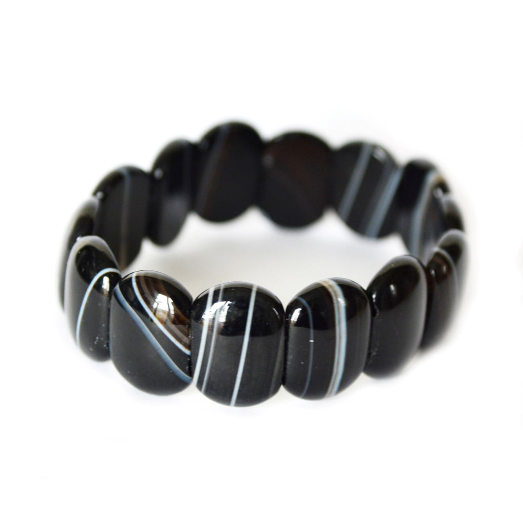 Black Agate Bracelet - Strength