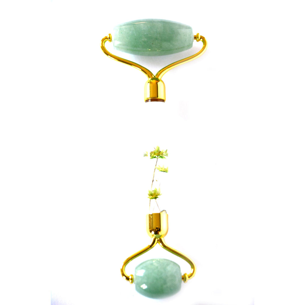 Massage Roller With Resin Handle - Green Aventurine
